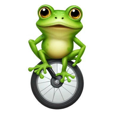 Frog on a unicycle  sticker