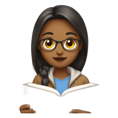 girl try to study with cats sticker