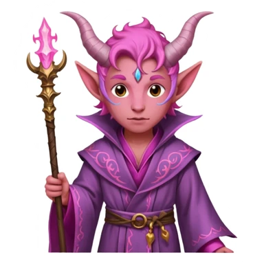 wizard thiefling with pink skin sticker