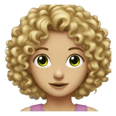 Curly dark blonde hair and green eyed girl sticker