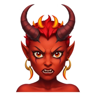 angry devil woman sticker