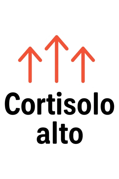 Cortisolo alto con freccie che indicano. In italiano sticker