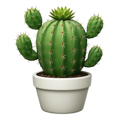 Cactus + white pot sticker