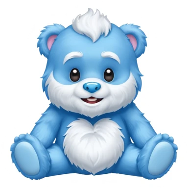 blue care bear yeti sticker