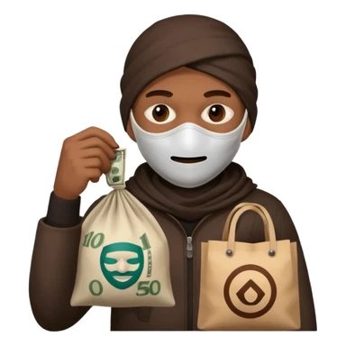 Ladrão com saco de dinheiro emoji eveito Mandela sticker