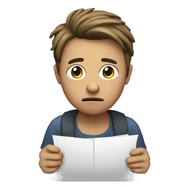 Really sad guy holding a test sticker