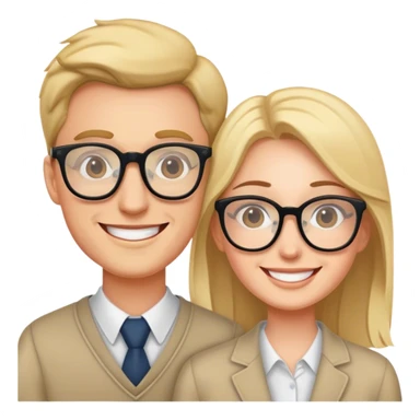 smiling couple with glasses sticker