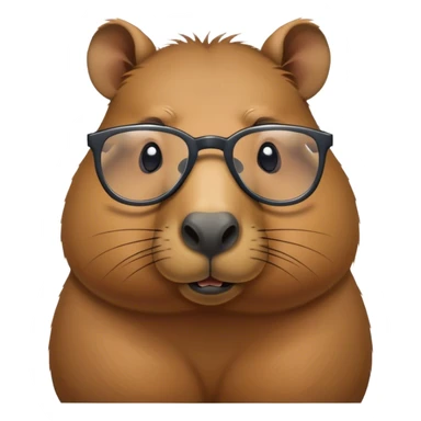 Capybara with glasses sticker