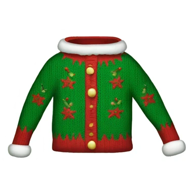 red and green christmas sweater sticker