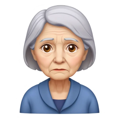 old woman sad standing  sticker