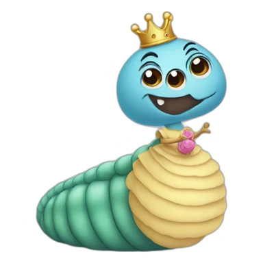 Worm with a princess dress sticker