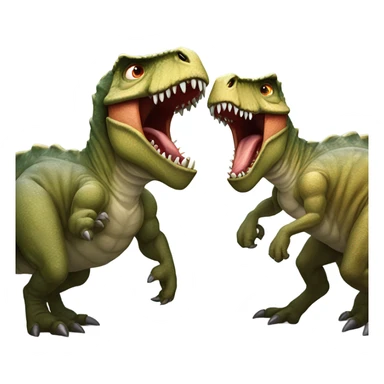 Two dinosaurs fighting  sticker