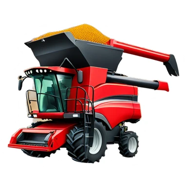 red combine harvester sticker