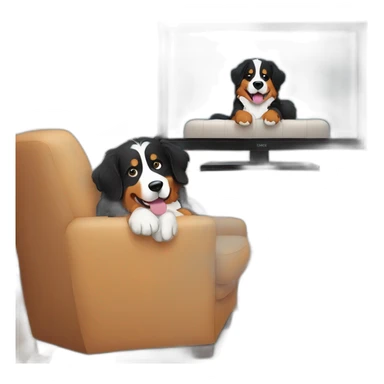 bernese mountain dog watching tv sticker