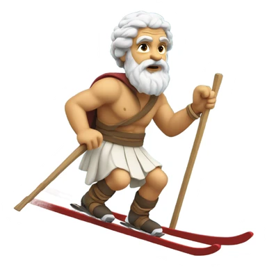 Socrates skiing on the mountain sticker