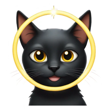 Black cat with halo above sticker