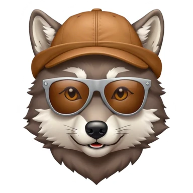 Loup avec des lunette de soleil et une casquette à l’envers  sticker