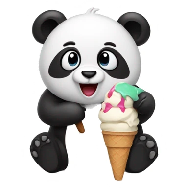 Panda eating ice cream sticker