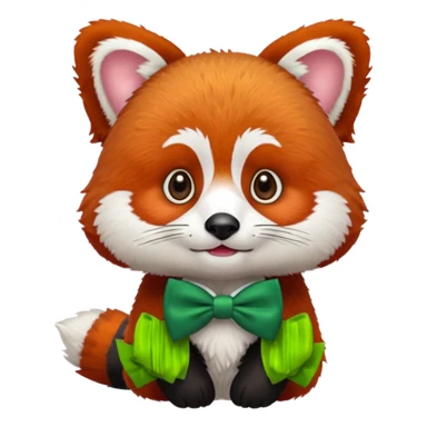red-panda-with-green-bow-tie sticker