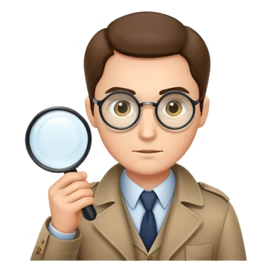 detective with magnifying glass sticker