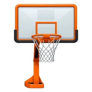 basketball hoop object icon, backboard and rim, net details, 3D cartoon, mobile game icon style, centered, clean background, no text, no watermark
 sticker