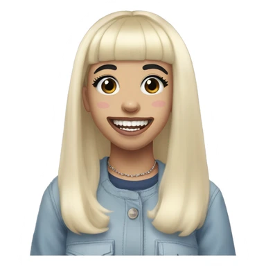 Melanie Martinez, half black hair, half blonde hair, gap toothed, straight hair sticker