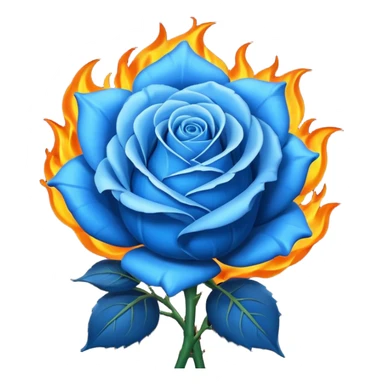Blue rose in flame sticker