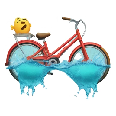 a bike with flippers in water sticker