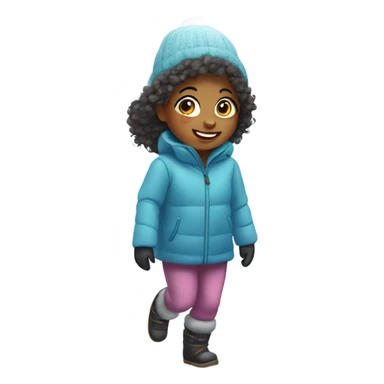 Little girl playing in the snow sticker