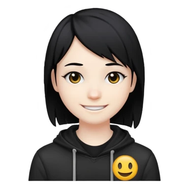goth emo black hair peak and cool emoji sticker