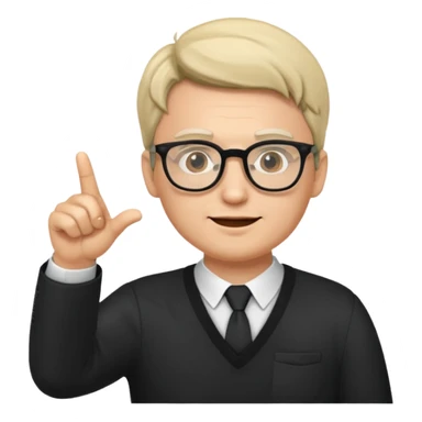 CEREBRO ANIMADO SEÑALANDO, USA LENTES sticker