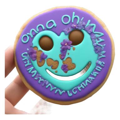 Teal purple Cookie heart with ohana sticker