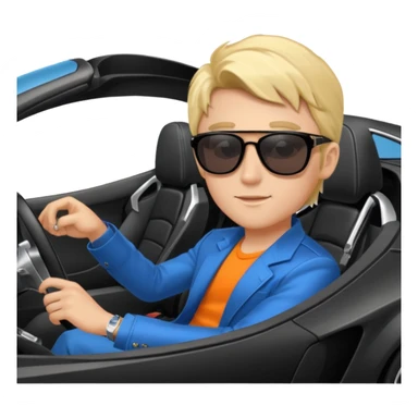 A rich boy in the super car  sticker