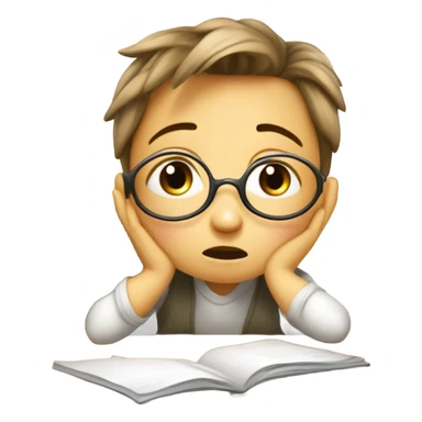 Kid crying homework sticker