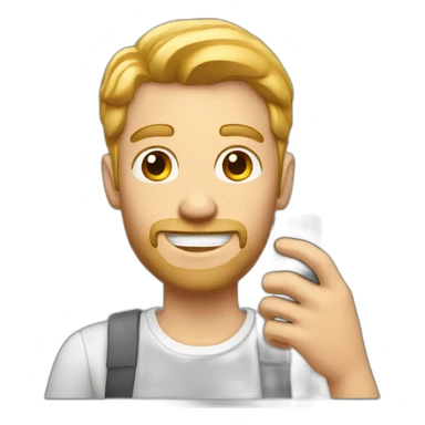 white man taking selfie sticker