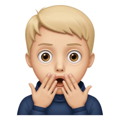 Shocked with hand over mouth with large eyes sticker