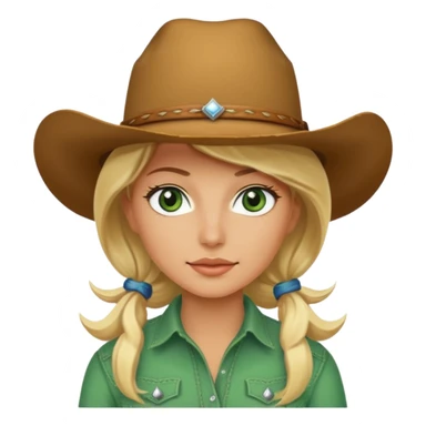 cowgirl is ugh blonde hair and green eyes  sticker