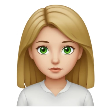 Girl in white shirt with dark blonde hair and green eyes  sticker