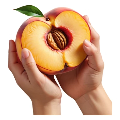 hands on a peach sticker