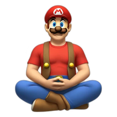 Super Mario doing a meditation sticker