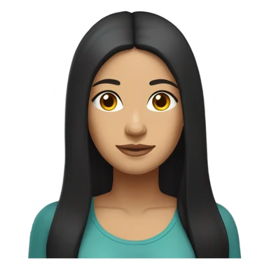 lightskin latin woman with straight long black hair wearing a yoga outfit  sticker