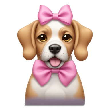 Dog wearing pink bow sticker