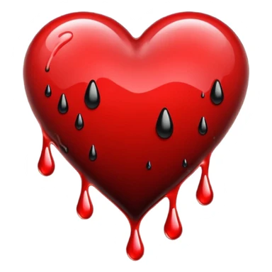 heart with black rain sticker
