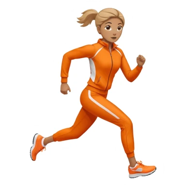 woman in orange sport suit running sticker
