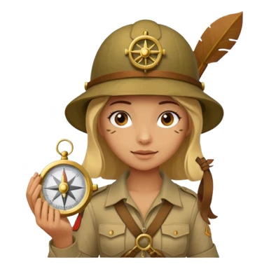 Girl + compass,Jungle Explorers. sticker