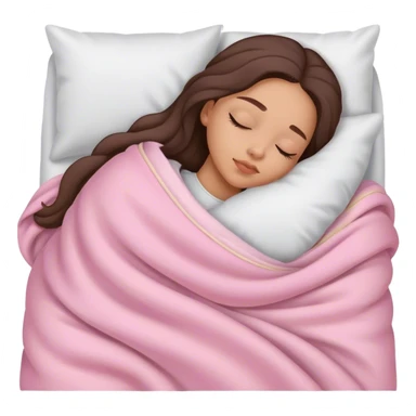 lightskin girl sleeping in light pink blanket sticker