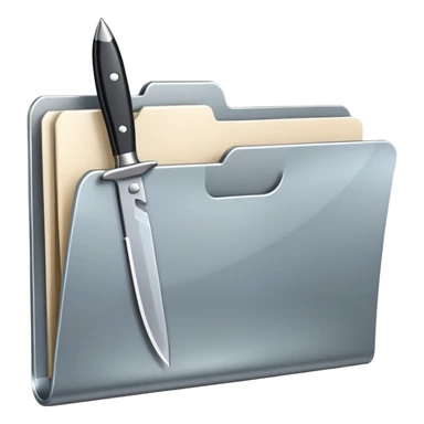  file folder with knife picture  sticker