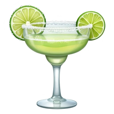 Margarita – glass with salted rim, lime wedge sticker