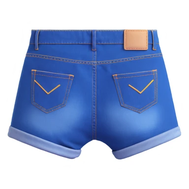 back view of denim shorts sticker