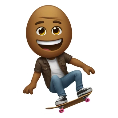 Poo riding skateboard sticker